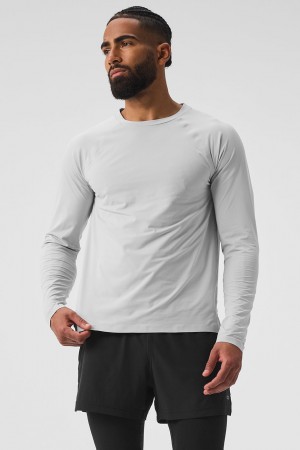 Alo Yoga Idol Long Sleeve Performance Tricko Panske Titán | Alo Yoga Slovensko SK-XTURIF291