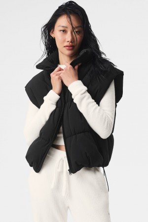Alo Yoga Incline Puffer Vesta Damske Čierne | Alo Yoga Slovensko SK-KTAWRF819