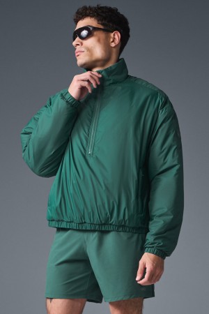 Alo Yoga Latitude Light Weight 1/2 Zip Pullover Bunda Panske Tmavo Zelene | Alo Yoga Slovensko SK-XVSEWL586