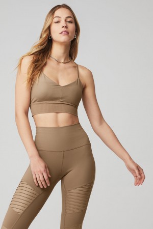 Alo Yoga Lavish Sportova Podprsenka Damske Gravel / Gravel Glossy | Alo Yoga Slovensko SK-VGKAXM398