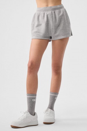Alo Yoga Low Key Sweat Kratasy Damske Siva | Alo Yoga Slovensko SK-DTXWUG940