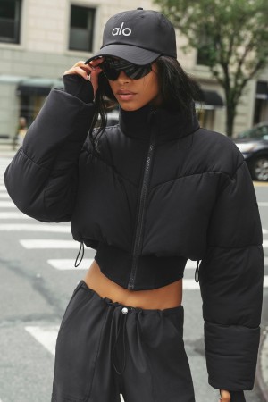 Alo Yoga Main Act Corset Puffer Bunda Damske Čierne | Alo Yoga Slovensko SK-MYHTQS645