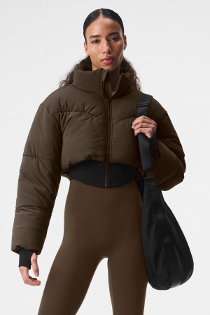 Alo Yoga Main Act Corset Puffer Bunda Damske Čierne | Alo Yoga Slovensko SK-CULOIB781