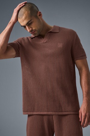 Alo Yoga Open-Knit Polokosela Panske Hnede | Alo Yoga Slovensko SK-WFQLHT761