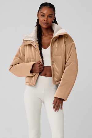 Alo Yoga Orion Cropped Puffer Bunda Damske Hnede | Alo Yoga Slovensko SK-KFYIWB027
