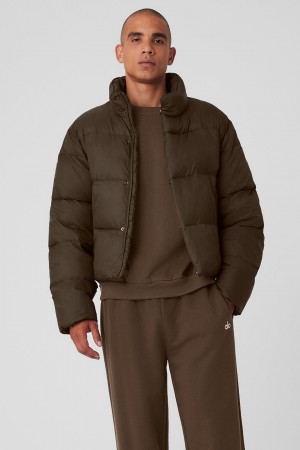 Alo Yoga Platinum Puffer Bunda Panske Hnede | Alo Yoga Slovensko SK-PISTEW672