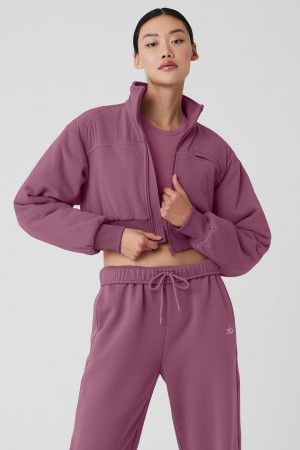 Alo Yoga Polar Fleece Cropped Wintry Mix Bunda Damske Nachový | Alo Yoga Slovensko SK-MWCJGS745