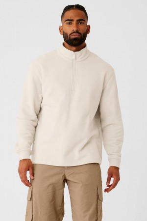 Alo Yoga Renown Heavy Weight 1/4 Zip Mikina Panske Béžové | Alo Yoga Slovensko SK-JXSODG957