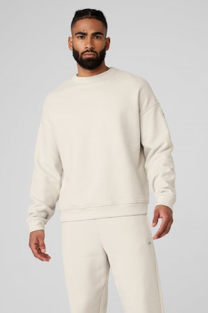 Alo Yoga Renown Heavy Weight Crew Neck Pulover Panske Béžové | Alo Yoga Slovensko SK-DZBPVM601