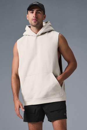 Alo Yoga Renown Sleeveless Mikina s Kapucnou Panske Béžové | Alo Yoga Slovensko SK-MPYJBI640