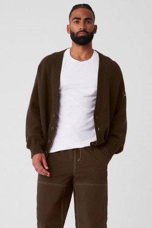 Alo Yoga Scholar Cardigan Sveter Panske Hnede | Alo Yoga Slovensko SK-DFSBLP094