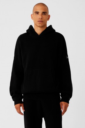 Alo Yoga Scholar Hooded Sveter Panske Čierne | Alo Yoga Slovensko SK-VGXHZA506