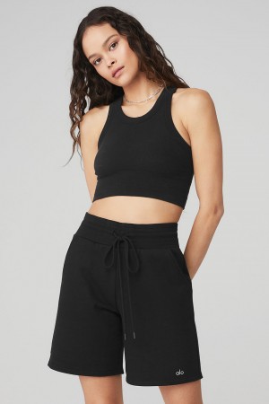 Alo Yoga Seamless Delight High Neck Bra Topy Damske Čierne | Alo Yoga Slovensko SK-SLPFHU493