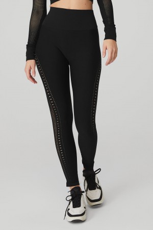 Alo Yoga Seamless High-Waist 7/8 Open Air Leginy Damske Čierne | Alo Yoga Slovensko SK-ELFZRQ132