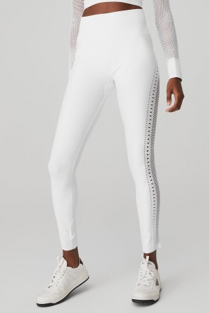 Alo Yoga Seamless High-Waist 7/8 Open Air Leginy Damske Biele | Alo Yoga Slovensko SK-CTVNXU162
