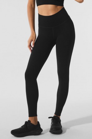 Alo Yoga Seamless Winter Warm Plush High-Waist 7/8 Leginy Damske Čierne | Alo Yoga Slovensko SK-IKWBTR352