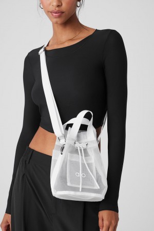 Alo Yoga Sheer Cross Body Taška Na Vedro Biele | Alo Yoga Slovensko SK-ACLXHE870