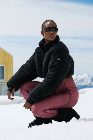 Alo Yoga Sherpa Main Act Corset Puffer Bunda Damske Čierne | Alo Yoga Slovensko SK-DFUJCT359
