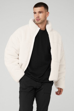 Alo Yoga Sherpa Stage Puffer Bunda Panske Biele | Alo Yoga Slovensko SK-XZGSFJ682