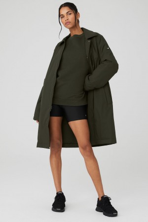 Alo Yoga Signature Overcoat Kabat Damske Zelene | Alo Yoga Slovensko SK-PAUTIX401