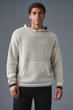 Alo Yoga Sports Club Sweater Knit Mikina s Kapucnou Panske Béžové | Alo Yoga Slovensko SK-YJMZWF023