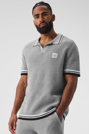Alo Yoga Sports Club Sweater Knit Polokosela Panske Siva | Alo Yoga Slovensko SK-FBDZOT123