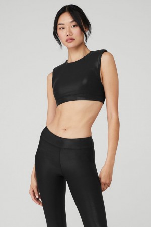 Alo Yoga Super Shine Flash Sportova Podprsenka Damske Čierne | Alo Yoga Slovensko SK-YKRCQP734