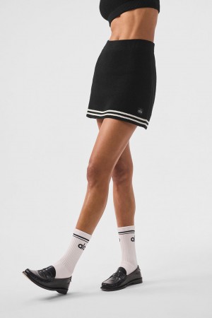 Alo Yoga Tennis Club Sweater Knit Sukna Damske Čierne Biele | Alo Yoga Slovensko SK-SLNPCO845