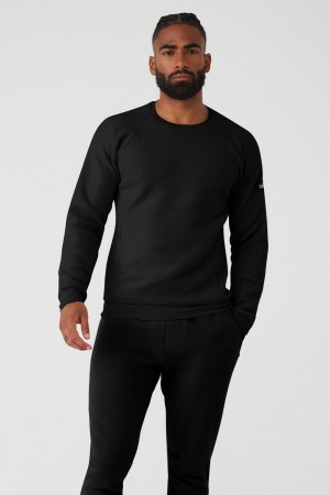 Alo Yoga Triumph Crew Neck Mikina Panske Čierne | Alo Yoga Slovensko SK-HKISYX987