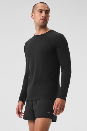 Alo Yoga Triumph Long Sleeve Tricko Panske Čierne | Alo Yoga Slovensko SK-EKCGWO184