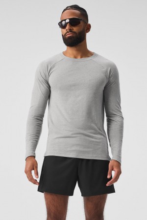 Alo Yoga Triumph Long Sleeve Tricko Panske Siva | Alo Yoga Slovensko SK-ATPHSZ504