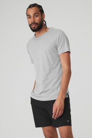 Alo Yoga Triumph Raglan Tricko Panske Siva | Alo Yoga Slovensko SK-ZCMWTU396
