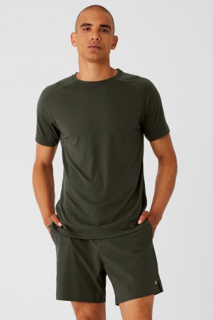 Alo Yoga Triumph Raglan Tricko Panske Zelene | Alo Yoga Slovensko SK-SPDHNT629