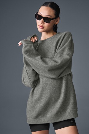Alo Yoga Triumph Restore Crew Neck Mikina Damske Siva | Alo Yoga Slovensko SK-BACMXI856