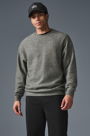 Alo Yoga Triumph Restore Crew Neck Mikina Panske Siva | Alo Yoga Slovensko SK-MXUELR049