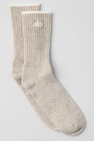 Alo Yoga Unisex Cashmere Light Frosted Ponozky Biele | Alo Yoga Slovensko SK-HSMZPF413