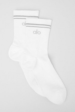 Alo Yoga Unisex Half-Crew Performance Ponozky Biele | Alo Yoga Slovensko SK-MOKDNH634