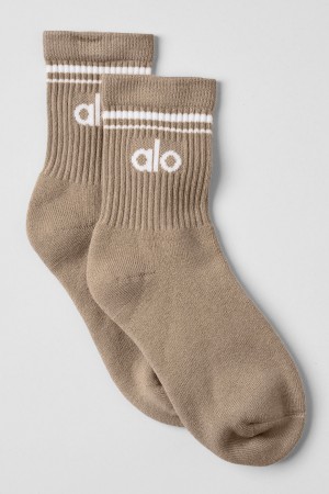 Alo Yoga Unisex Half-Crew Throwback Ponozky Biele | Alo Yoga Slovensko SK-SANYLZ470