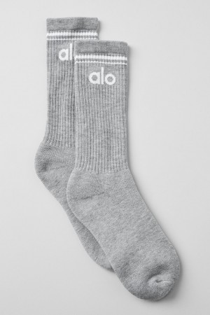 Alo Yoga Unisex Throwback Ponozky Siva Biele | Alo Yoga Slovensko SK-YLGPAE501