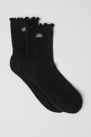 Alo Yoga Women's Lettuce Edge Ponozky Čierne | Alo Yoga Slovensko SK-YTLZCB762