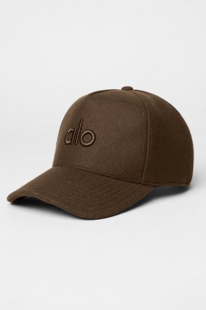 Alo Yoga Wool District Trucker Klobuk Hnede | Alo Yoga Slovensko SK-SAFUCD098