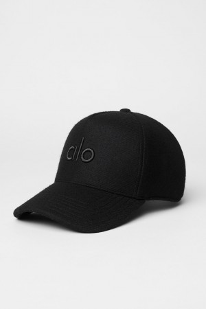 Alo Yoga Wool District Trucker Klobuk Čierne | Alo Yoga Slovensko SK-EVJXIR365