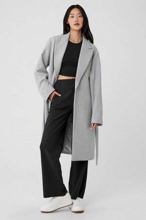 Alo Yoga Wool Gameday Overcoat Kabat Damske Siva | Alo Yoga Slovensko SK-KYHGWJ249