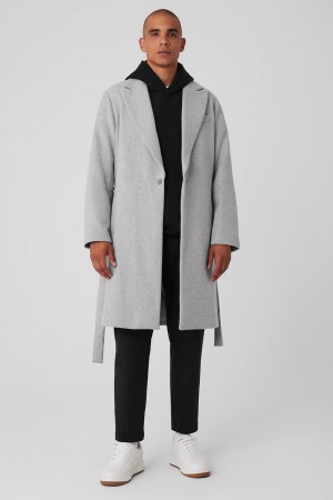 Alo Yoga Wool Gameday Overcoat Kabat Panske Siva | Alo Yoga Slovensko SK-JFGCVN915